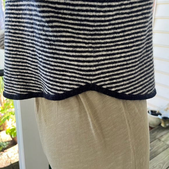 Madewell Crop MockTurtleneck Sweater Top, Navy Stripe, XXS, L/S, Fall, EUC - Picture 6 of 9